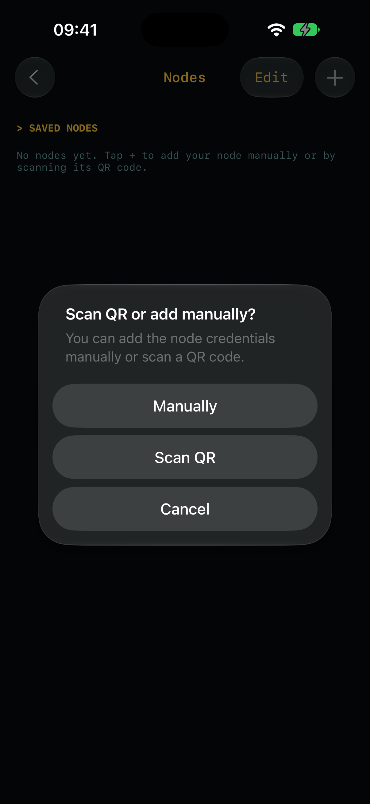 Choose Scan QR or Manually